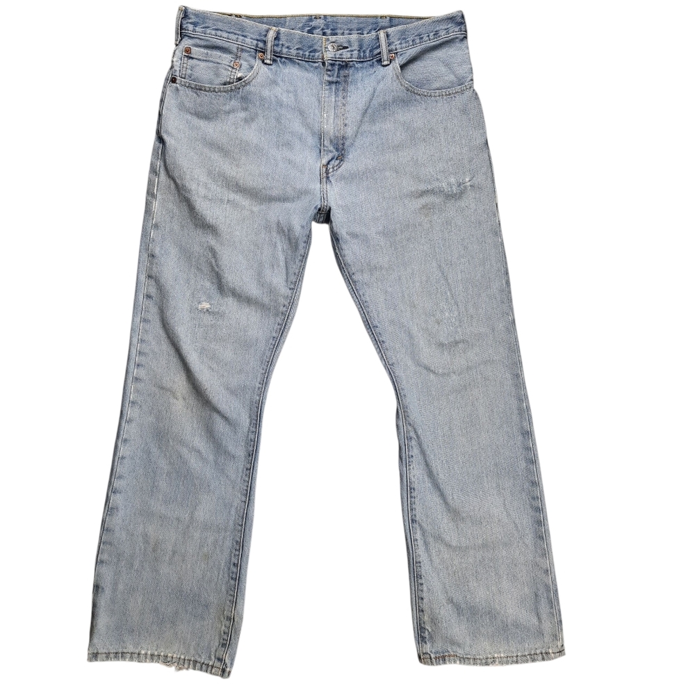 Levi's 517 100% Cotton Stonewash Distressed Boot Cut Jeans SZ 38x32